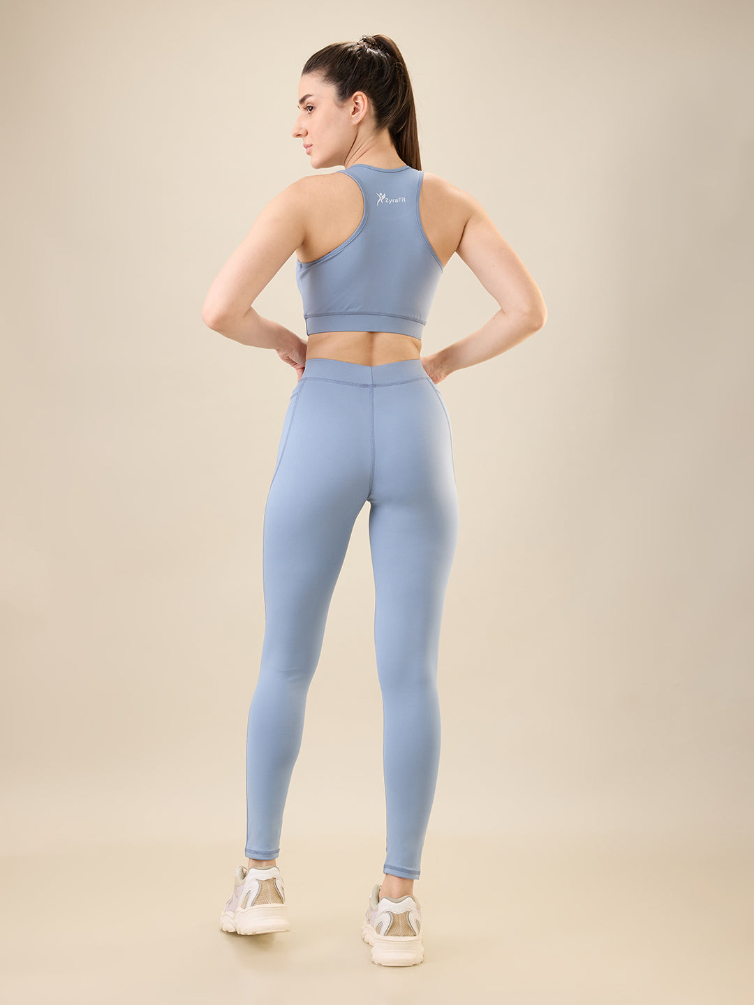 Zyra Fit Essential Mid-Waist Leggings with Pocket– Pitch Blue