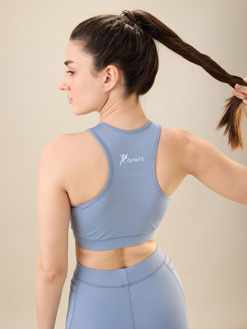 Zyra Fit Non Padded Wire Free Performance Active Wear Sports Bra - Pitch Blue