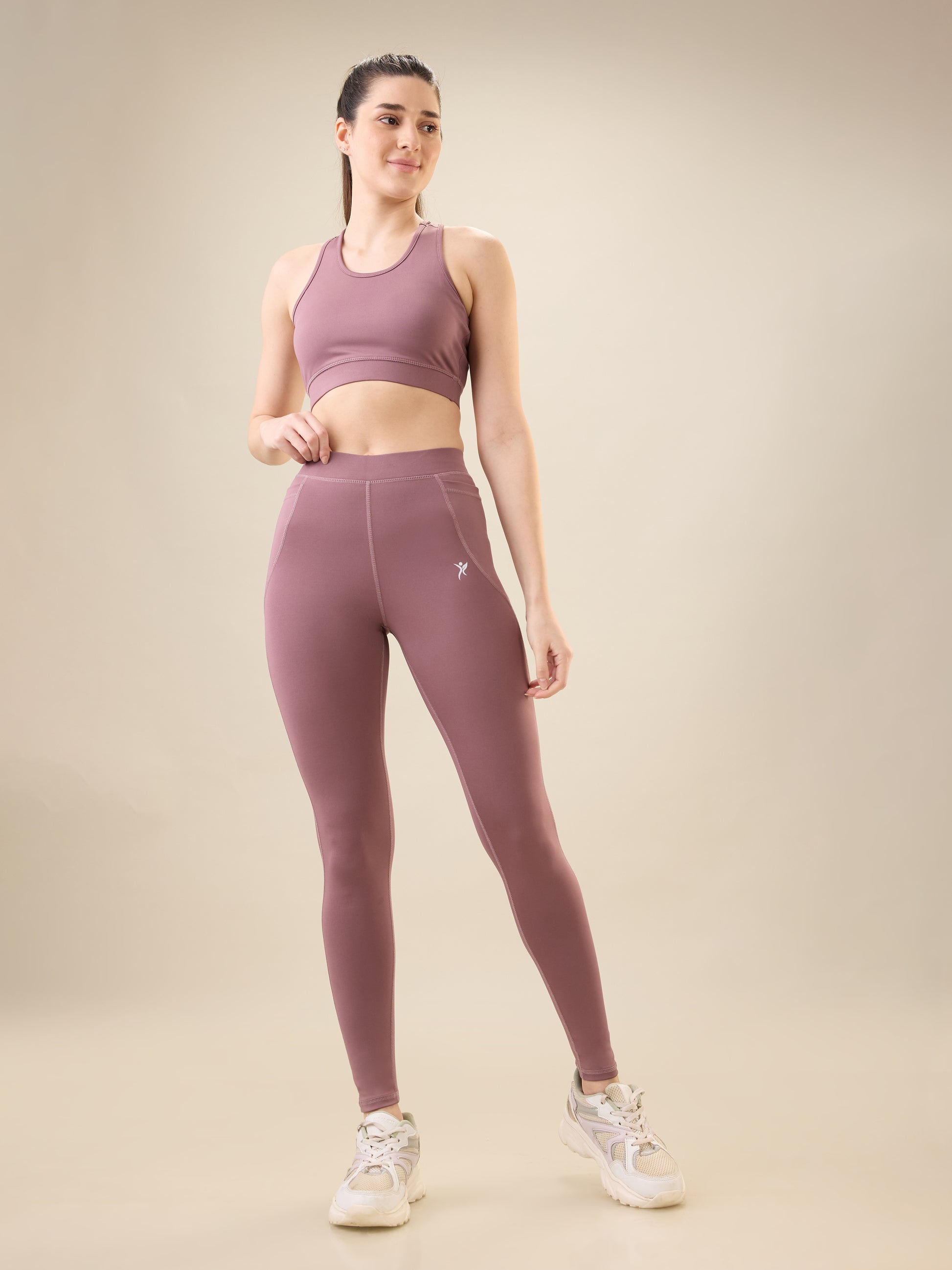 Zyra Fit Non Padded Wire Free Performance Active Wear Sports Bra - Twilight Rose