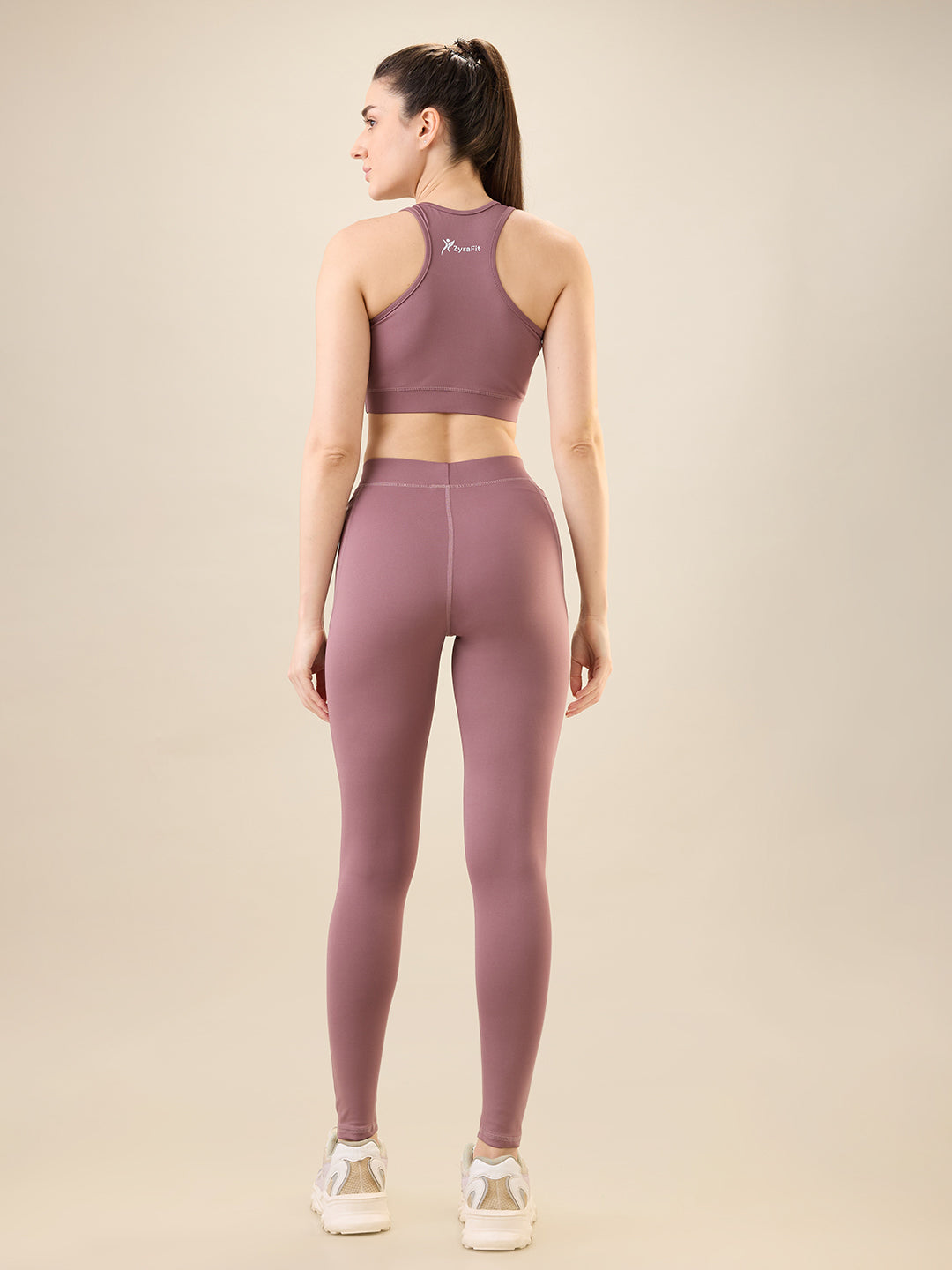Zyra Fit Essential Mid-Waist Leggings with Pocket– Twilight Rose