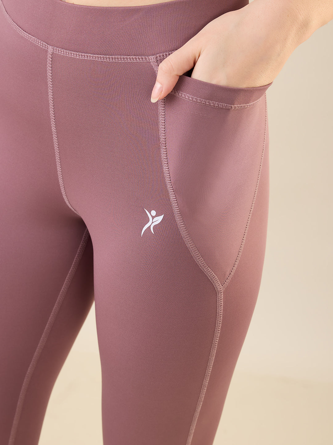 Zyra Fit Essential Mid-Waist Leggings with Pocket– Twilight Rose