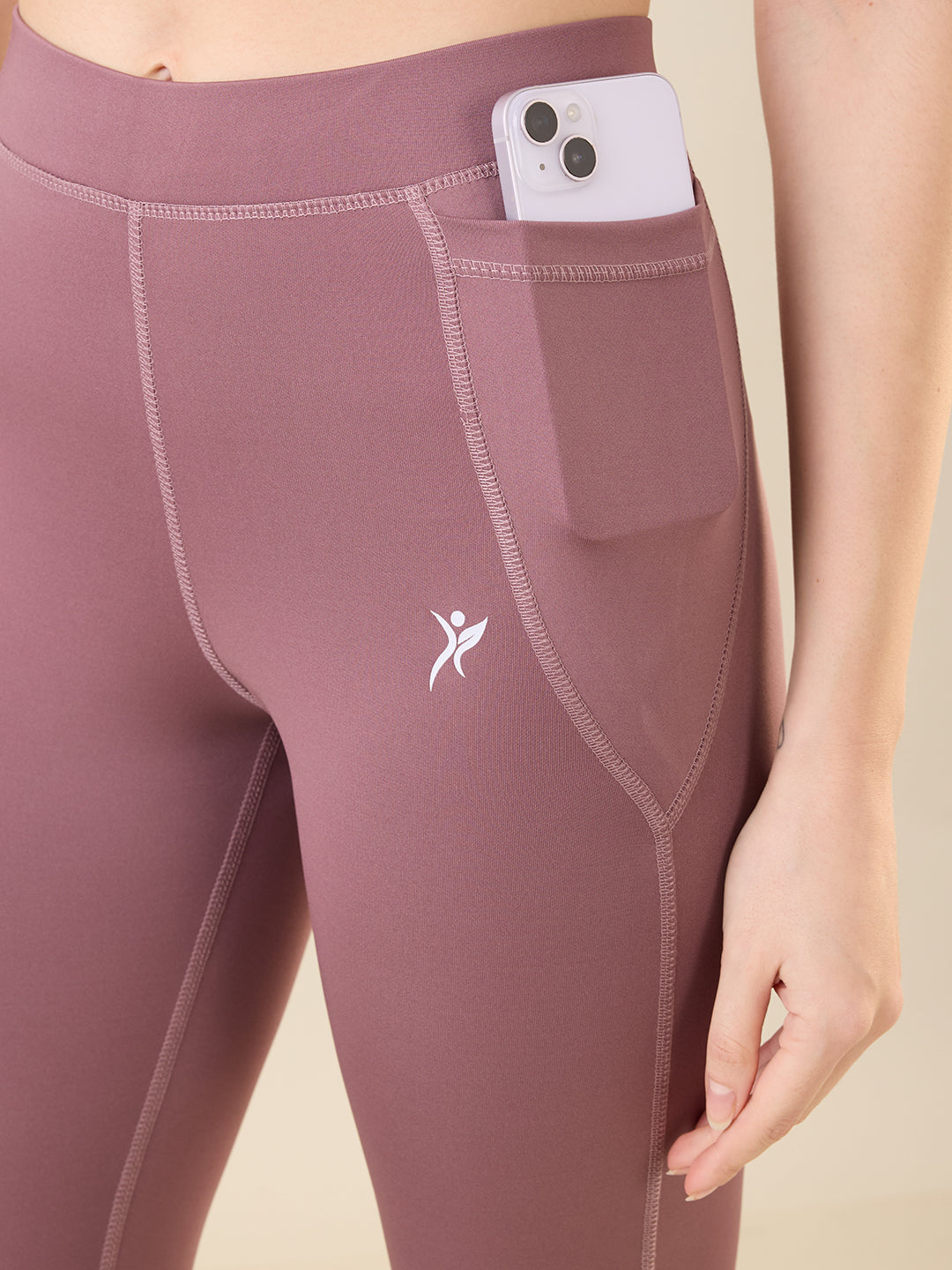 Zyra Fit Essential Mid-Waist Leggings with Pocket– Twilight Rose