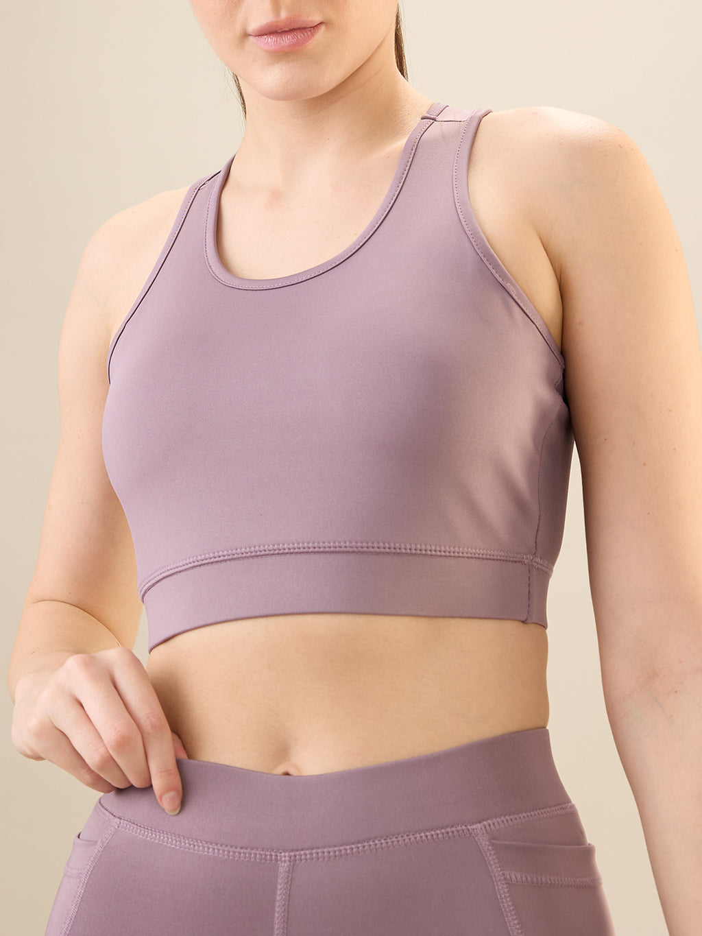 Zyra Fit Non Padded Wire Free Performance Active Wear Sports Bra - Violet -Veseng